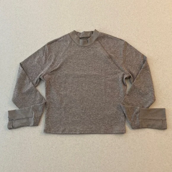 Athleta Brown Long Sleeve Shirt Activewear Women Size Medium - Picture 2 of 11